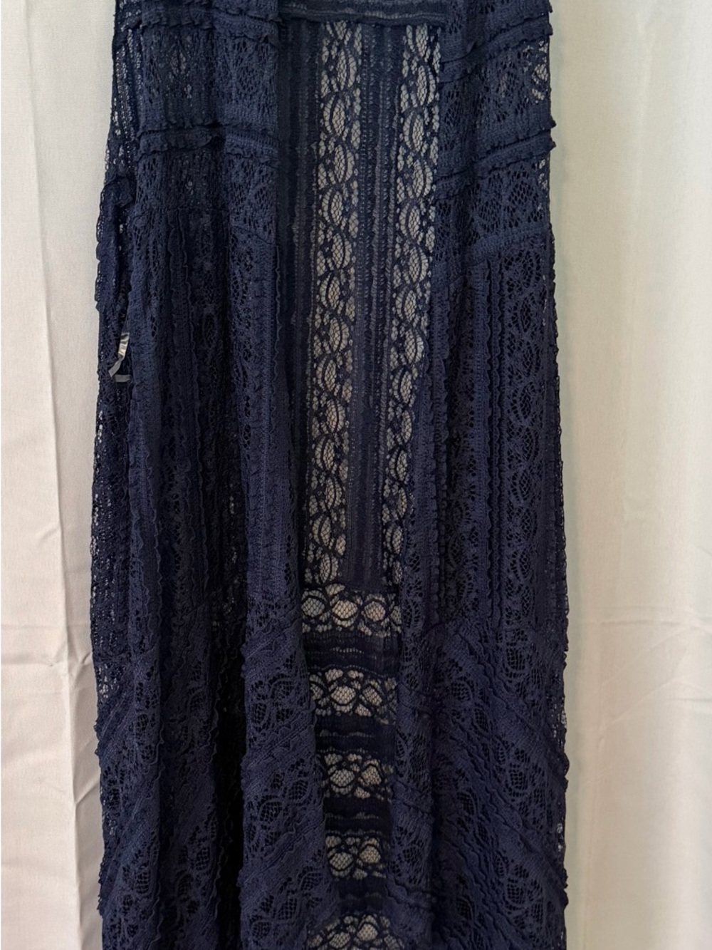 KEREN hart Navy Crochet Lace Maxi Coverup Dress